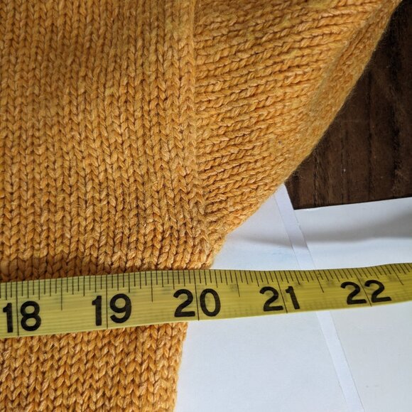 David Benjamin Yellow Pullover Silk Blend Sweater Deep V Neck Long Sleeve Large - Picture 12 of 12